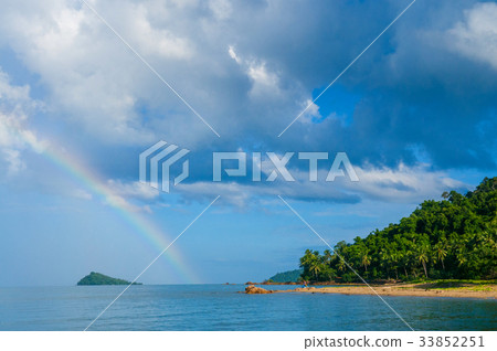 Beach, Island and rainbow, Thailand 33852251