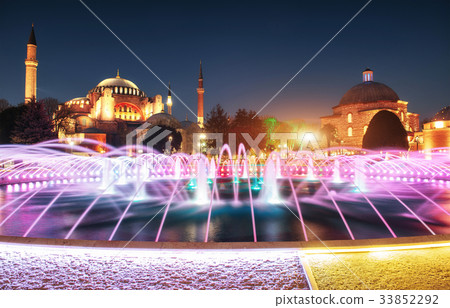 Illuminated Sultan Ahmed Mosque Blue  befor 33852292