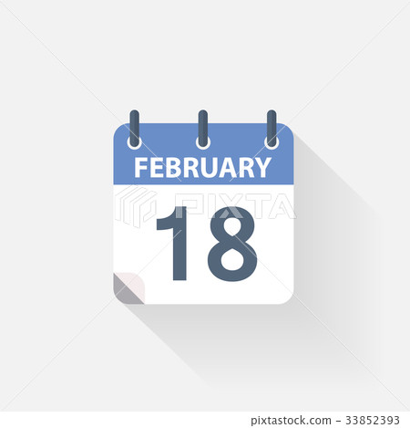 18 february calendar icon 33852393