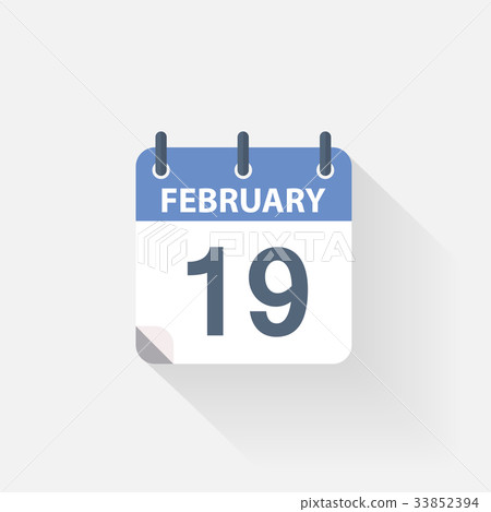 19 february calendar icon 33852394