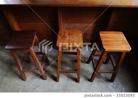 A set of wooden chair and bar counter A set of wooden chair and bar counter 33853093