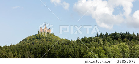 Aerial view of famous Hohenzollern Castle 33853675