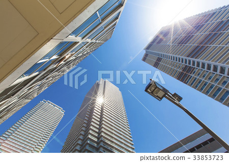 Tower apartment and blue sky Tower apartment and blue sky 33853723