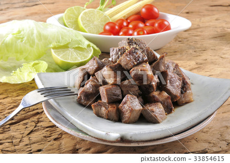 骰子肉,肉,牛肉,蔬菜,檸檬,番茄 33854615