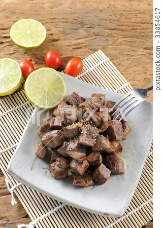 骰子肉,肉,牛肉,蔬菜,檸檬,番茄 33854617