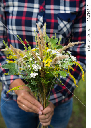 Wild flowers in female hands 33854841