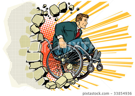 Businessman in a wheelchair. Disabilities and 33854936