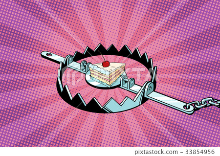 Iron trap with cherry cake 33854956