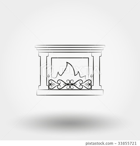 Fireplace. Icon. Vector. Line. 33855721