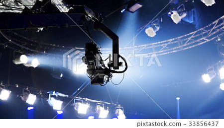 camera record on crane on stage entertainment industry 33856437