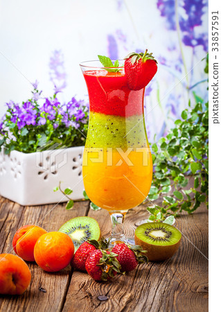 Smoothies with fresh fruit. Smoothies with fresh fruit. 33857591