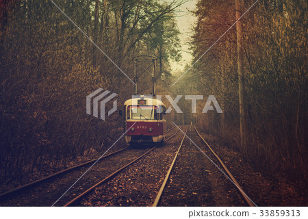 Vintage red tram Vintage red tram 33859313