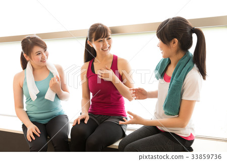 Woman relaxing in the changing room 33859736