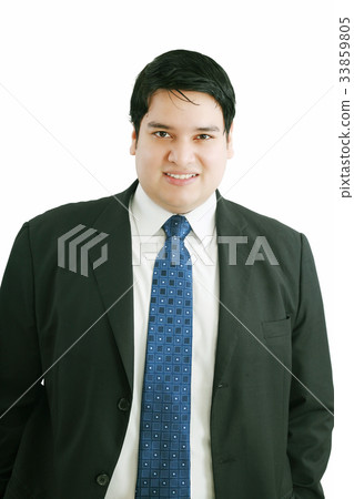 Happy young business man isolated on white Happy young business man isolated on white 33859805