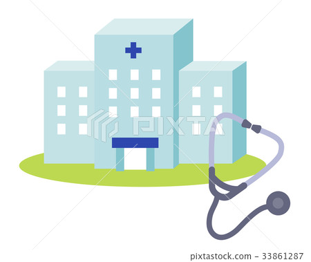 Hospital and stethoscope 33861287