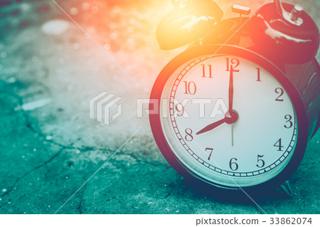 vintage clock selective focus at number 8 o'clock vintage clock selective focus at number 8 o'clock 33862074
