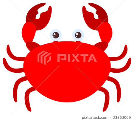 Red crab on white background Red crab on white background 33863009