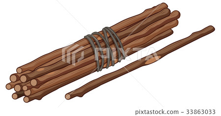Single stick and bunch of sticks Single stick and bunch of sticks 33863033