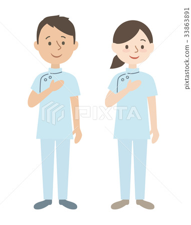 Male and female in white coat 33863891