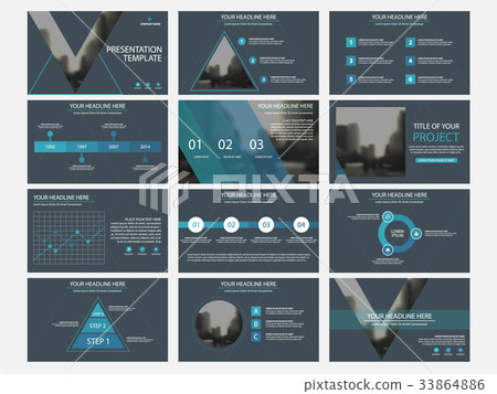 Blue presentation infographic elements template - Stock Illustration ...