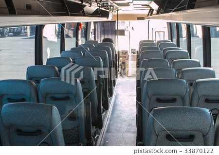 passenger compartment of a big shuttle bus passenger compartment of a big shuttle bus 33870122