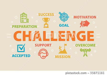 CHALLENGE Concept with icons 33871181