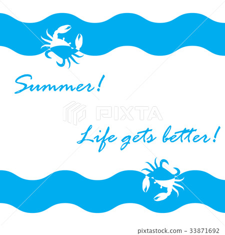 waves and crabs and inspiring summer inscription waves and crabs and inspiring summer inscription 33871692
