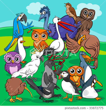 birds group cartoon illustration birds group cartoon illustration 33872775