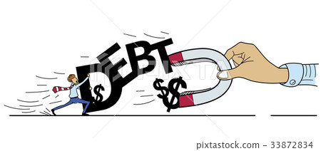 Struggle for Money of Debt Concept 33872834