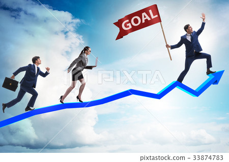 Businessman achieving his business goals and 33874783