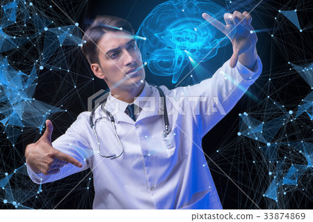 Concept of telemedicine with male doctor 33874869