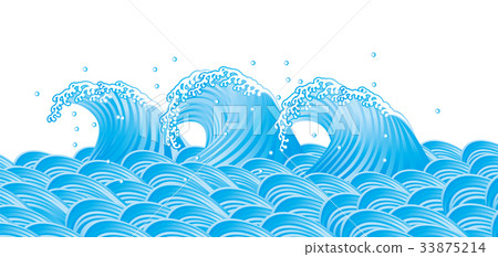 Blue wave Japanese style 33875214