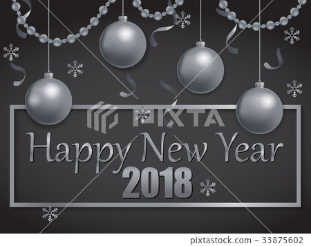 happy new year 2018 silver and black happy new year 2018 silver and black 33875602