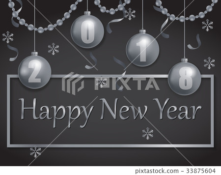 happy new year 2018 silver and black happy new year 2018 silver and black 33875604