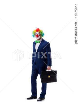 Funny clown businessman isolated on white 33875643