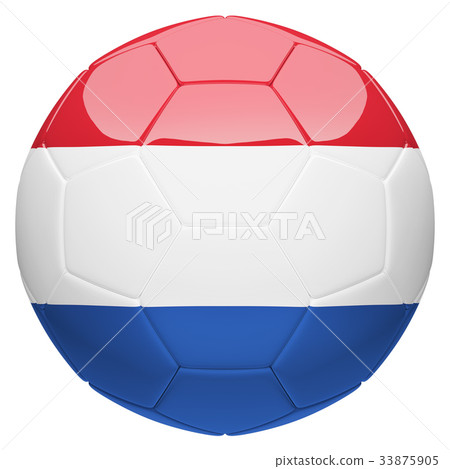 Soccer football with Netherlands flag 3d rendering Soccer football with Netherlands flag 3d rendering 33875905
