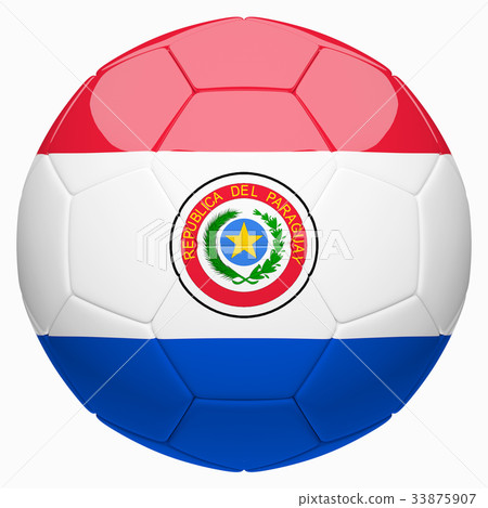 Soccer football with Paraguay flag 3d rendering Soccer football with Paraguay flag 3d rendering 33875907
