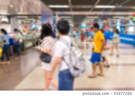 blurred of Traveler Check in at airport terminal 33877288