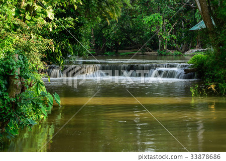 Small waterfall in the forest 33878686