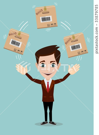 delivery service man with box delivery service man with box 33879785