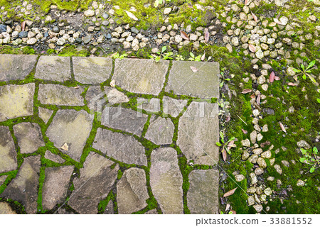 stone walk and pebble in the Japanese park stone walk and pebble in the Japanese park 33881552