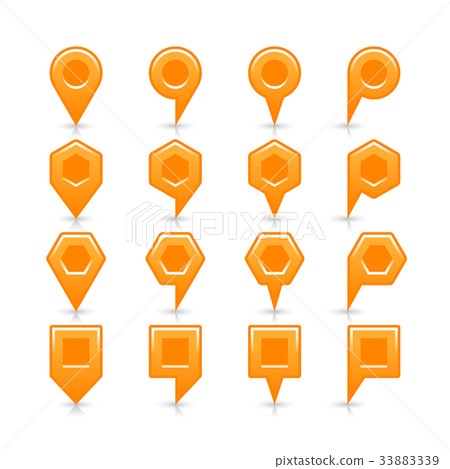 Orange Map Pin Icon Flat orange color map pin sign location icon - Stock Illustration ...