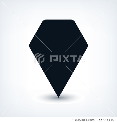 Black map pin flat location sign hexagon icon Black map pin flat location sign hexagon icon 33883440