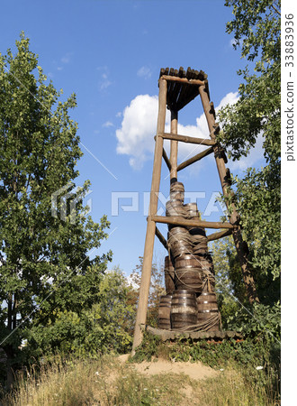 Old Cossack watchtower on a hill among the forest Old Cossack watchtower on a hill among the forest 33883936
