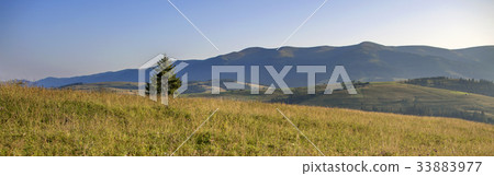 Beautiful panorama of the Carpathian in the summer Beautiful panorama of the Carpathian in the summer 33883977