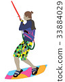 Jumping kite surfer 33884029