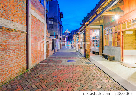 Street view of Bopiliao historical block at night 33884365