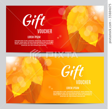 Autumn Gift Voucher Template Vector Illustration - Stock Illustration ...