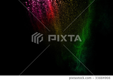 color powder explosion on black background color powder explosion on black background 33884908