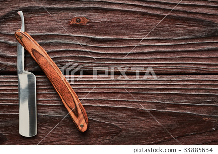 Vintage barber shop straight razor tool Vintage barber shop straight razor tool 33885634